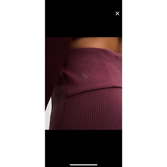 Lululemon Ribbed Softstreme Flared Casual Pant Regular Burgundy Gardy size 2 - Picture 3 of 14